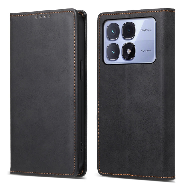 Business Solid Color Magnetic RFID Leather Phone Case, For Redmi 14C 4G, For Redmi K70 Ultra, For Redmi Note 13 Pro 4G