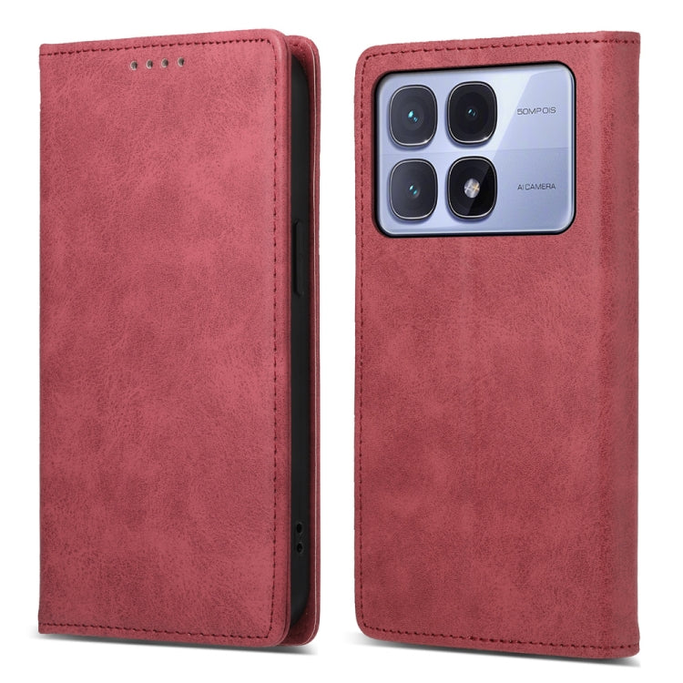 Business Solid Color Magnetic RFID Leather Phone Case, For Redmi 14C 4G, For Redmi K70 Ultra, For Redmi Note 13 Pro 4G