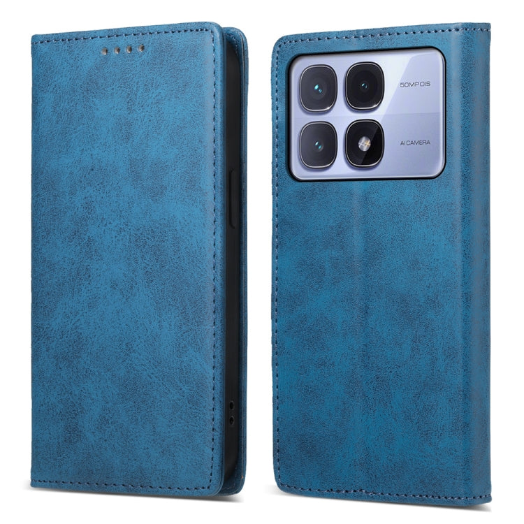 Business Solid Color Magnetic RFID Leather Phone Case, For Redmi 14C 4G, For Redmi K70 Ultra, For Redmi Note 13 Pro 4G